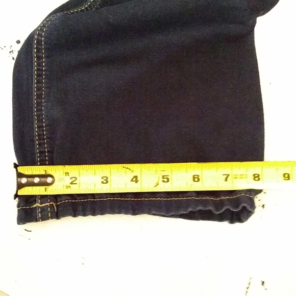 JORDACHE jeans Blue Bootcut Distressed Lycra Embroidery Pockets Size 14 27ins. - Picture 9 of 11